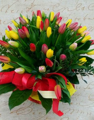 Bukiet 40 kolorowych tulipanów